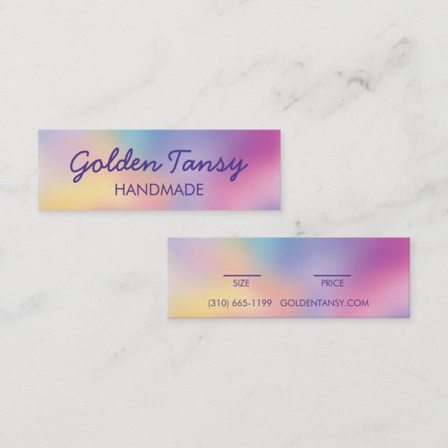 Regenbogen-Unschärfe-Kleidung-Schmuck-Preis-Größe- Mini Visitenkarte (Vorne/Hinten)