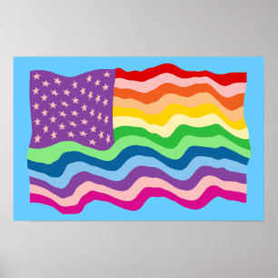 Regenbogen-US-Flagge Poster