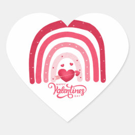 Regenbogen Valentinstag Herz-Aufkleber