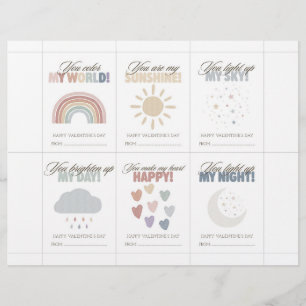 Regenbogen Valentinstagskarten für den Klassenraum Briefbogen