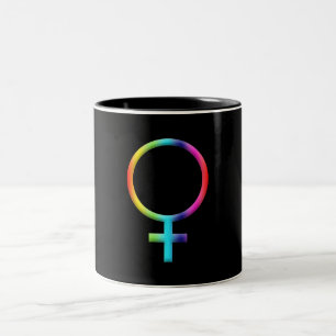 Regenbogen-Venus-Symbol Astrologie Sternzeichen Pl Zweifarbige Tasse