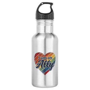 Regenbogen-Verbündeter-Herz-Vektor-Shirt-Design_1 Edelstahlflasche