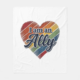 Regenbogen-Verbündeter-Herz-Vektor-Shirt-Design_1 Fleecedecke