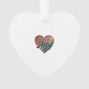 Regenbogen-Verbündeter-Herz-Vektor-Shirt-Design_1 Ornament
