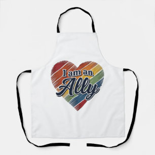 Regenbogen-Verbündeter Herz Vektor-Shirt-Design_1 Schürze