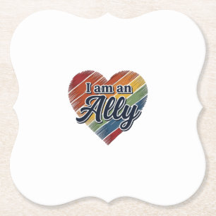 Regenbogen-Verbündeter-Herz-Vektor-Shirt-Design_1 Untersetzer