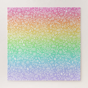 Regenbogen-Verlauf-Gekritzel-Puzzle Puzzle