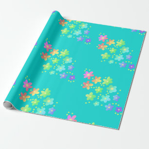 Regenbogen-Verlauff-Blumen-Geschenkpapier Geschenkpapier