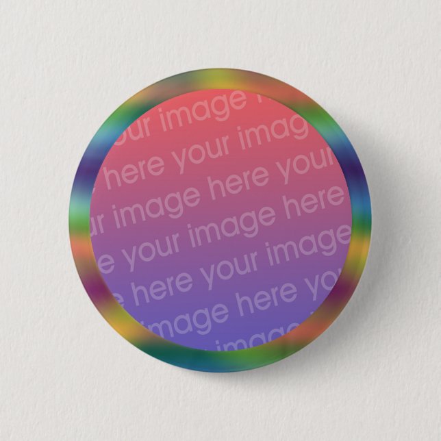 Regenbogen-Verlaufs-Fotorahmen Button (Vorderseite)