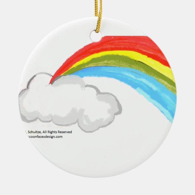 Regenbogen-Verzierung Keramik Ornament (Vorne)