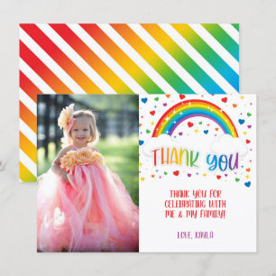 Regenbogen Vielen Dank Foto-Karte Einladung
