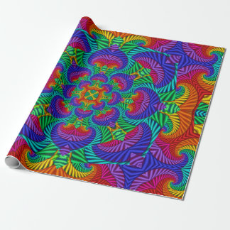 Regenbogen Vintage Psychedelischer Fraktal Kaleido Geschenkpapier