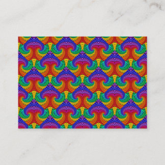 Regenbogen Vintage Psychedelischer Fraktal Kaleido Visitenkarte