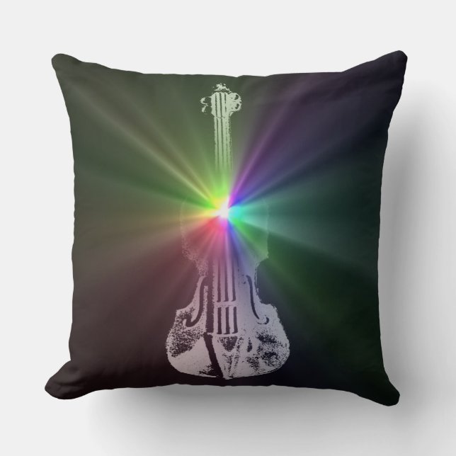 Regenbogen-Violine Kissen (Vorderseite)