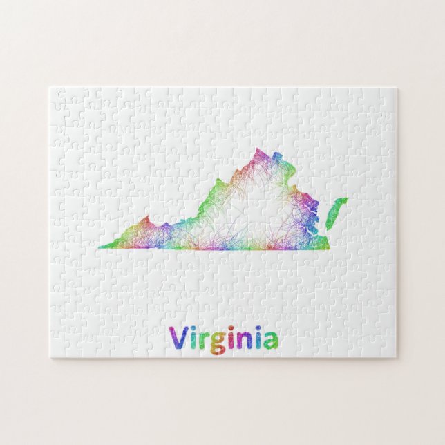 Regenbogen-Virginia-Karte Puzzle (Horizontal)