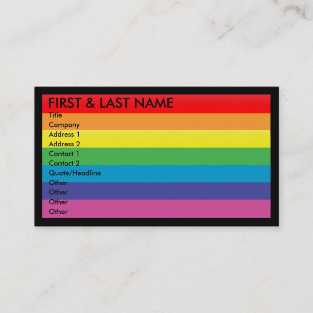 Regenbogen-Visitenkarte. M. Visitenkarte (Vorderseite)
