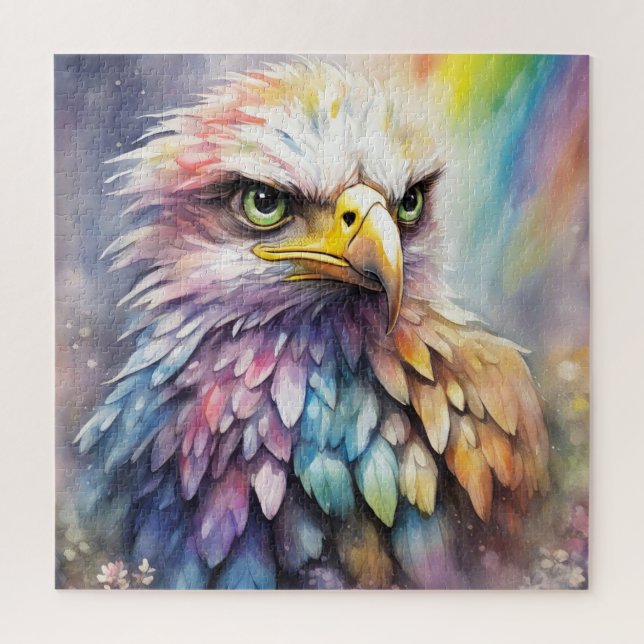 Regenbogen-Vögel Adler 2 Puzzle (Vertikal)