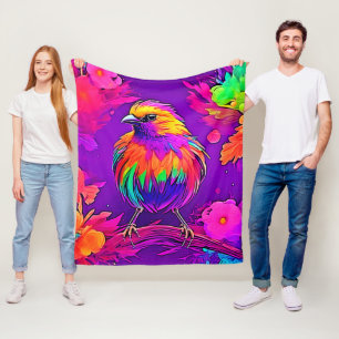 Regenbogen-Vogel im Traumland Fleecedecke