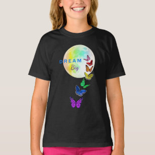 Regenbogen Vollmond und Schmetterlinge Traum Big T-Shirt