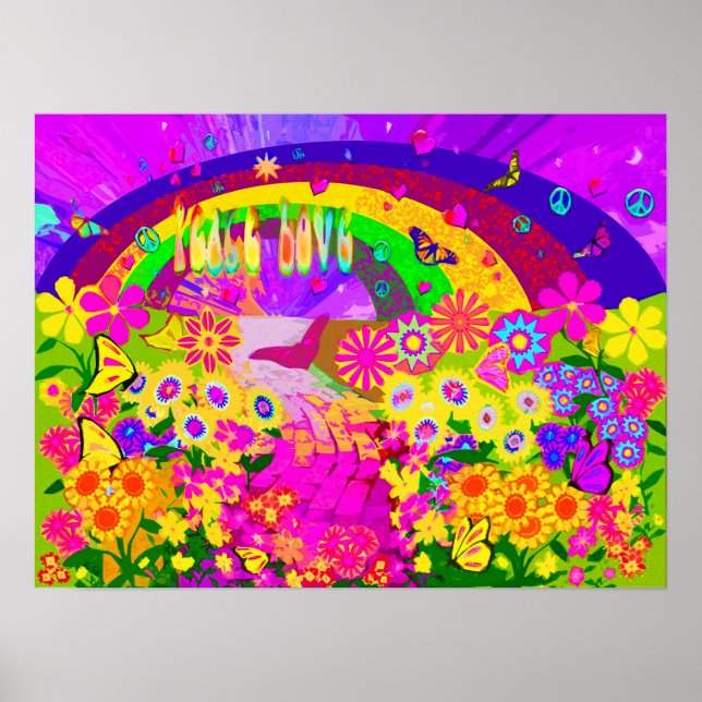 Regenbogen von Blume Poster (Vorne)