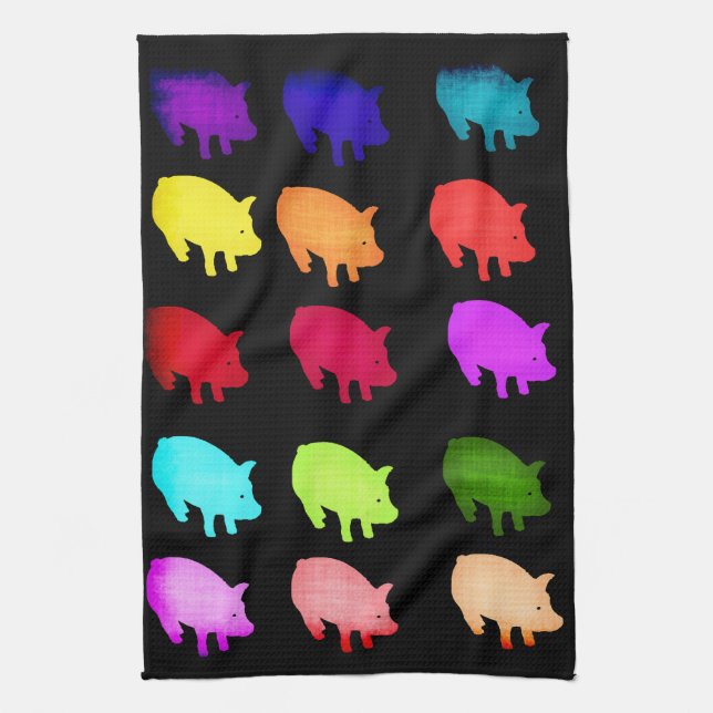 Regenbogen von Piggies Handtuch (Vertikal)