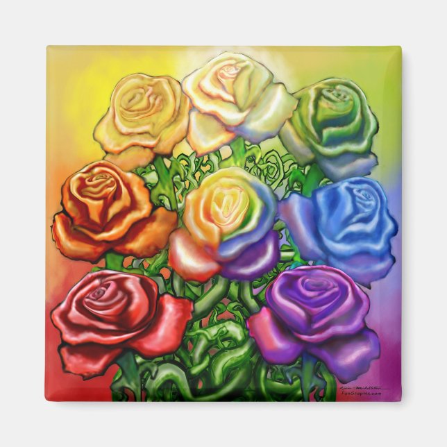 Regenbogen von Rose Magnet (Vorne)