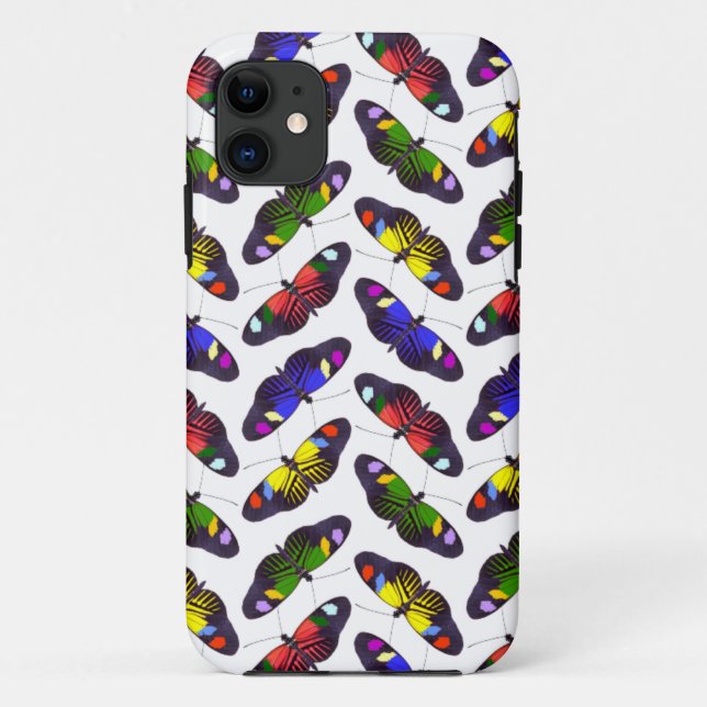 Regenbogen von Schmetterlingen iPhone 5 Fall (weiß Case-Mate iPhone Hülle (Rückseite)
