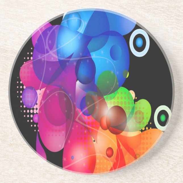 Regenbogen von Tropfen und Splash Getränkeuntersetzer (Vorne)