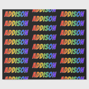 Regenbogen Vorname "ADDISON"; Spaß & Bunt Geschenkpapier