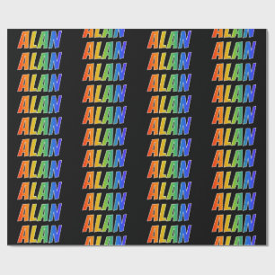 Regenbogen- Vorname "ALAN"; Spaß u. buntes Geschenkpapier