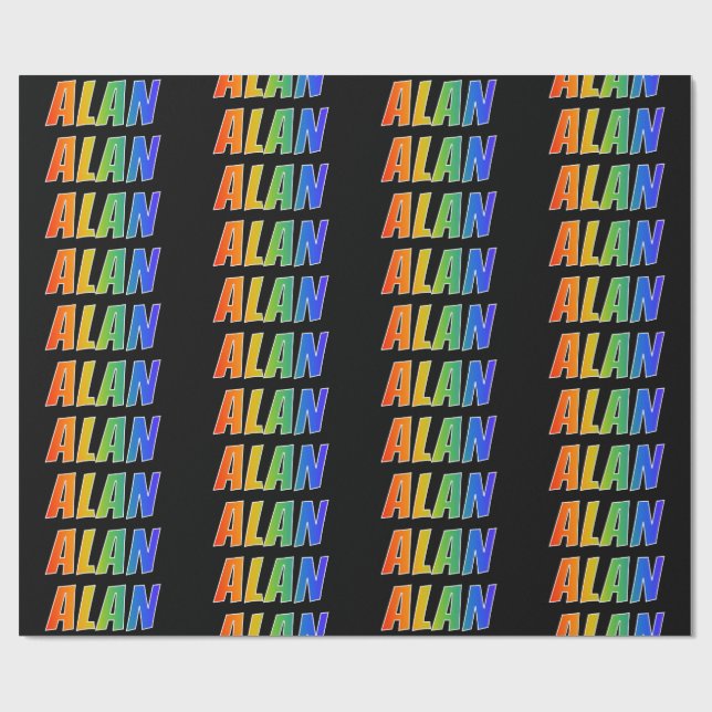 Regenbogen- Vorname "ALAN"; Spaß u. buntes Geschenkpapier (Flach)
