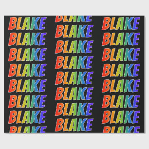 Regenbogen Vorname "BLAKE"; Spaß und Farbe Geschenkpapier