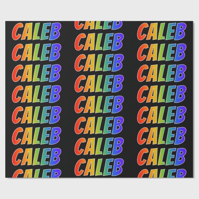 Regenbogen- Vorname "CALEB"; Spaß u. buntes Geschenkpapier (Flach)