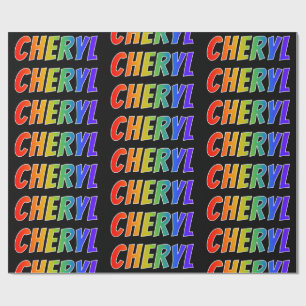 Regenbogen Vorname "CHERYL"; Lustig & Bunt Geschenkpapier