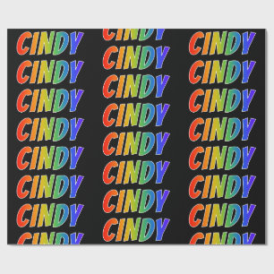 Regenbogen Vorname "CINDY"; Spaß & Bunt Geschenkpapier