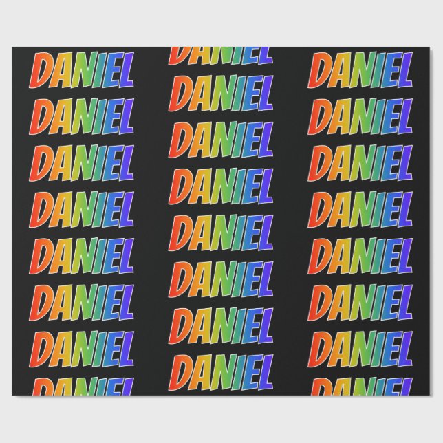 Regenbogen- Vorname "DANIEL"; Spaß u. buntes Geschenkpapier (Flach)