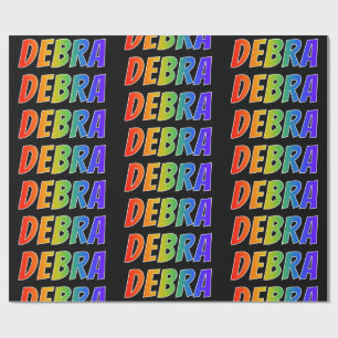 Regenbogen Vorname "DEBRA"; Spaß und Bunt Geschenkpapier