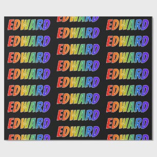 Regenbogen Vorname "EDWARD"; Spaß & Bunt Geschenkpapier