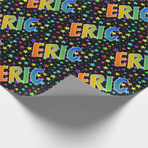 Regenbogen- Vorname "ERIC" + Sterne Geschenkpapier