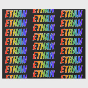 Regenbogen- Vorname "ETHAN"; Spaß u. buntes Geschenkpapier