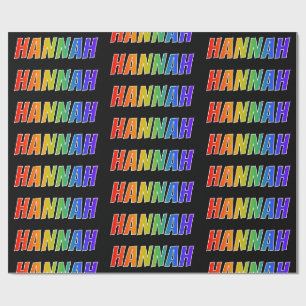 Regenbogen- Vorname "HANNAH"; Spaß u. buntes Geschenkpapier