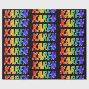 Regenbogen- Vorname "KAREN"; Spaß u. buntes Geschenkpapier