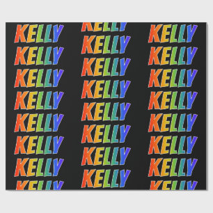 Regenbogen- Vorname "KELLY"; Spaß u. buntes Geschenkpapier