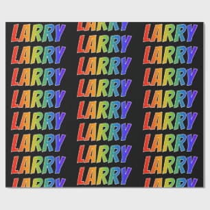 Regenbogen Vorname "LARRY"; Lustig und bunt Geschenkpapier