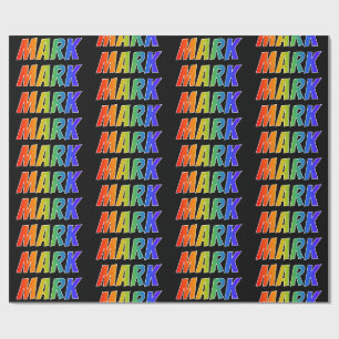 Regenbogen Vorname "MARK"; Spaß und bunt Geschenkpapier
