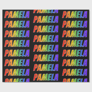 Regenbogen- Vorname "PAMELA"; Spaß u. buntes Geschenkpapier