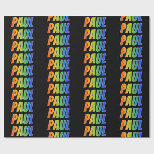 Regenbogen Vorname "PAUL"; Spaß & Bunt Geschenkpapier