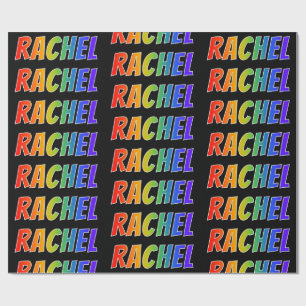 Regenbogen- Vorname "RACHEL"; Spaß u. buntes Geschenkpapier