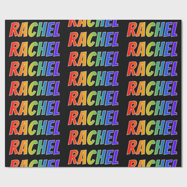 Regenbogen- Vorname "RACHEL"; Spaß u. buntes Geschenkpapier (Flach)