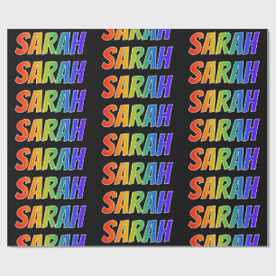 Regenbogen- Vorname "SARAH"; Spaß u. buntes Geschenkpapier